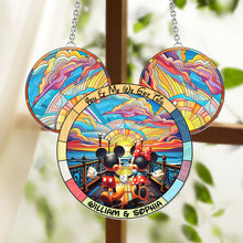 Load image into Gallery viewer, Personalized Mouse Hanging Suncatcher Ornament Custom Gift for Couples