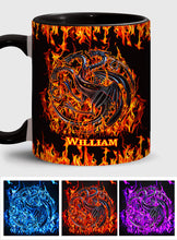 Load image into Gallery viewer, Personalized Fire & Blood Game Accent Mug Custom Name Gift