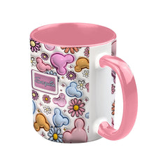 Load image into Gallery viewer, Personalized Disney Floral Accent Mug with Custom Name Gift for Mom