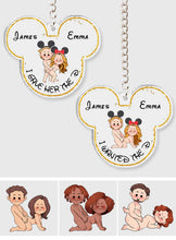 Load image into Gallery viewer, Personalized Acrylic Mouse Ears Keychain Custom Name Gift for Couple