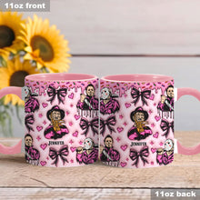 Load image into Gallery viewer, Personalized Pink Halloween Accent Mug with Custom Name