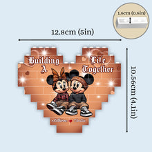 Load image into Gallery viewer, Personalized Heart Building Brick Blocks Custom Couple Gift for Wedding Anniversary
