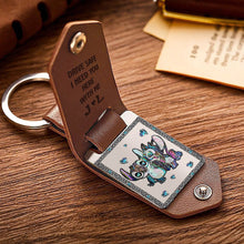 Load image into Gallery viewer, Personalized Ohana Leather Photo Keychain Gift for Couple