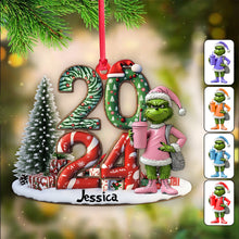 Load image into Gallery viewer, Personalized Grinch Christmas Ornament Custom Shaped Gift 2024