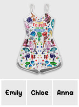 Load image into Gallery viewer, Personalized All the Feels Romper for Women - Cute Cotton Spandex Gift