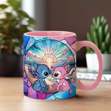 Load image into Gallery viewer, Personalized Ohana Accent Mug with Sunrise Beach Design Gift for Couples