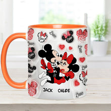 Load image into Gallery viewer, Personalized I Love You Mouse Accent Mug with Custom Names Gift