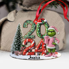 Load image into Gallery viewer, Personalized Grinch Christmas Ornament Custom Shaped Gift 2024