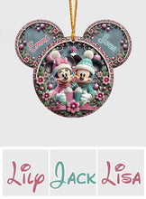 Load image into Gallery viewer, Personalized Mouse Ornament with Custom Names for Christmas