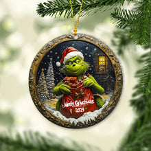 Load image into Gallery viewer, Personalized Grinch Christmas Ornament Custom Name Gift