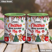 Load image into Gallery viewer, Personalized Christmas Movie Watching Mug Custom Name Gift
