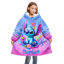 Load image into Gallery viewer, Personalized Stitch Blanket Hoodie Custom Name Gift for Kids