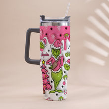 Load image into Gallery viewer, Personalized Grinch Christmas Tumbler with Handle Custom Name Gift