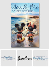 Load image into Gallery viewer, Personalized Mouse Ears Couple Retro Beach Canvas Art Gift