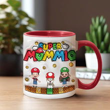 Load image into Gallery viewer, Personalized Super Mommy Accent Mug Custom Name Gift for Mom