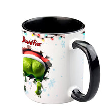 Load image into Gallery viewer, Personalized Merry Grinchmas Accent Mug Custom Name Gift