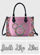 Load image into Gallery viewer, Personalized Pink Leather Handbag with Custom Name for Women