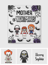 Load image into Gallery viewer, Personalized Mother Blanket with Nightmare Characters for Halloween
