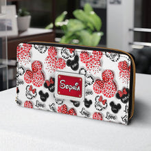 Load image into Gallery viewer, Personalized Minnie Mouse Leather Long Wallet for Women