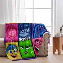 Load image into Gallery viewer, Personalized Flannel Blanket with Emotions Design for Kids