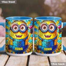 Load image into Gallery viewer, Personalized Minion Accent Mug Custom Name Gift for Kids
