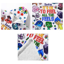 Load image into Gallery viewer, Personalized Hoodie Blanket with Feelings Design for Kids