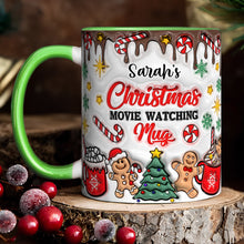 Load image into Gallery viewer, Personalized Christmas Movie Watching Mug Custom Name Gift