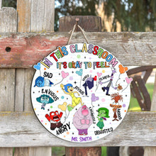 Load image into Gallery viewer, Personalized Classroom Feelings Wood Sign Custom Name Gift