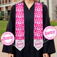 Load image into Gallery viewer, Personalized Pink Graduation Stole Custom Name for Seniors