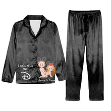 Load image into Gallery viewer, Personalized Satin Pajama Set for Couples with Custom Names & Design