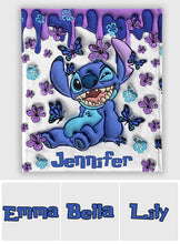 Load image into Gallery viewer, Personalized Purple Ohana Blanket Custom Name Gift for Kids