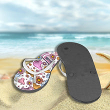 Load image into Gallery viewer, Personalized Floral Flip Flops Custom Name Gift for Mom