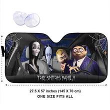 Load image into Gallery viewer, Personalized Halloween Car Sunshade Custom Family Name Gift