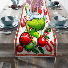 Load image into Gallery viewer, Personalized Grinchmas Family Table Runner Christmas Decor