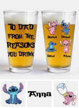 Load image into Gallery viewer, Personalized Beer Glass for Dad Custom Name Gift Idea