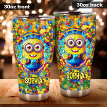 Load image into Gallery viewer, Personalized Happy Yellow Monster Tumbler Custom Name Gift for Kids