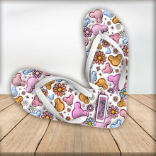 Load image into Gallery viewer, Personalized Floral Flip Flops Custom Name Gift for Mom