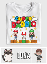Load image into Gallery viewer, Personalized Super Daddio T-shirt & Hoodie Gift for Dad