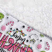 Load image into Gallery viewer, Personalized Grinchy Blanket Hoodie Custom Name Gift for Kids