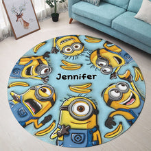 Load image into Gallery viewer, Personalized Minion Round Rug Custom Name Gift for Kids