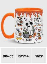 Load image into Gallery viewer, Personalized Spooky Ghost Accent Mug Custom Name Halloween Gift