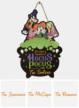 Load image into Gallery viewer, Personalized Hocus Pocus Wood Sign Custom Family Name Gift