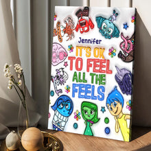 Load image into Gallery viewer, Personalized Canvas Print It's Ok To Feel All The Feels Gift for Kids