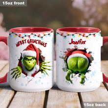 Load image into Gallery viewer, Personalized Merry Grinchmas Accent Mug Custom Name Gift
