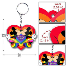 Load image into Gallery viewer, Personalized Acrylic LGBT Support Keychain for Couples | Love Is Love