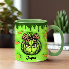 Load image into Gallery viewer, Personalized Grinch Accent Mug Custom Name Holiday Gift