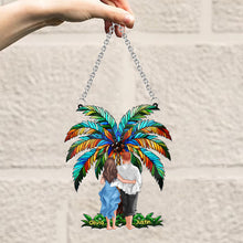 Load image into Gallery viewer, Personalized Couple Suncatcher Ornament Custom Name Gift Under Palm Tree