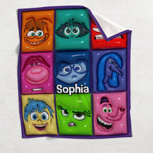 Load image into Gallery viewer, Personalized Flannel Blanket with Emotions Design for Kids