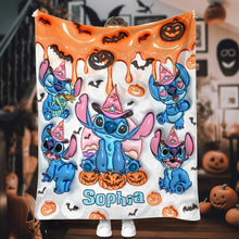Load image into Gallery viewer, Personalized Spooky Ohana Blanket for Kids | Halloween Gift