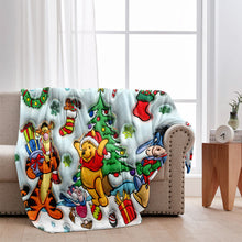 Load image into Gallery viewer, Personalized Holiday Blanket with Disney Characters Custom Name Gift for Kids